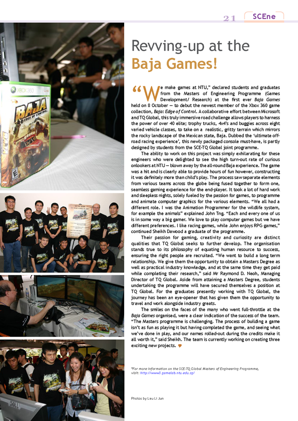 Some of our Master program research result are used in Baja !